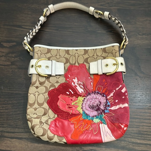 Coach Handbags - Coach poppy floral signature shoulder bag